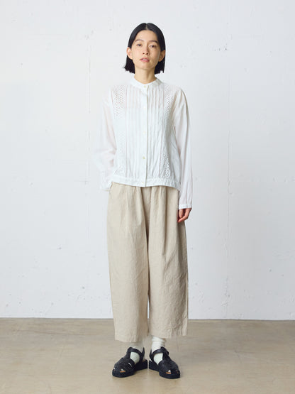 cotton linen wide easy pants