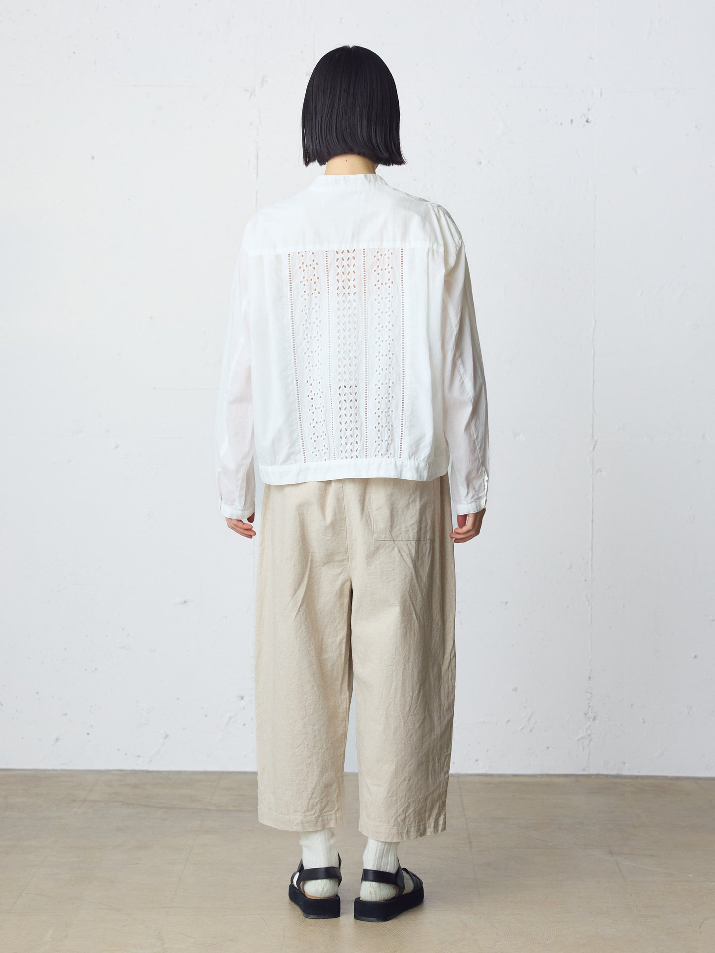 cotton linen wide easy pants