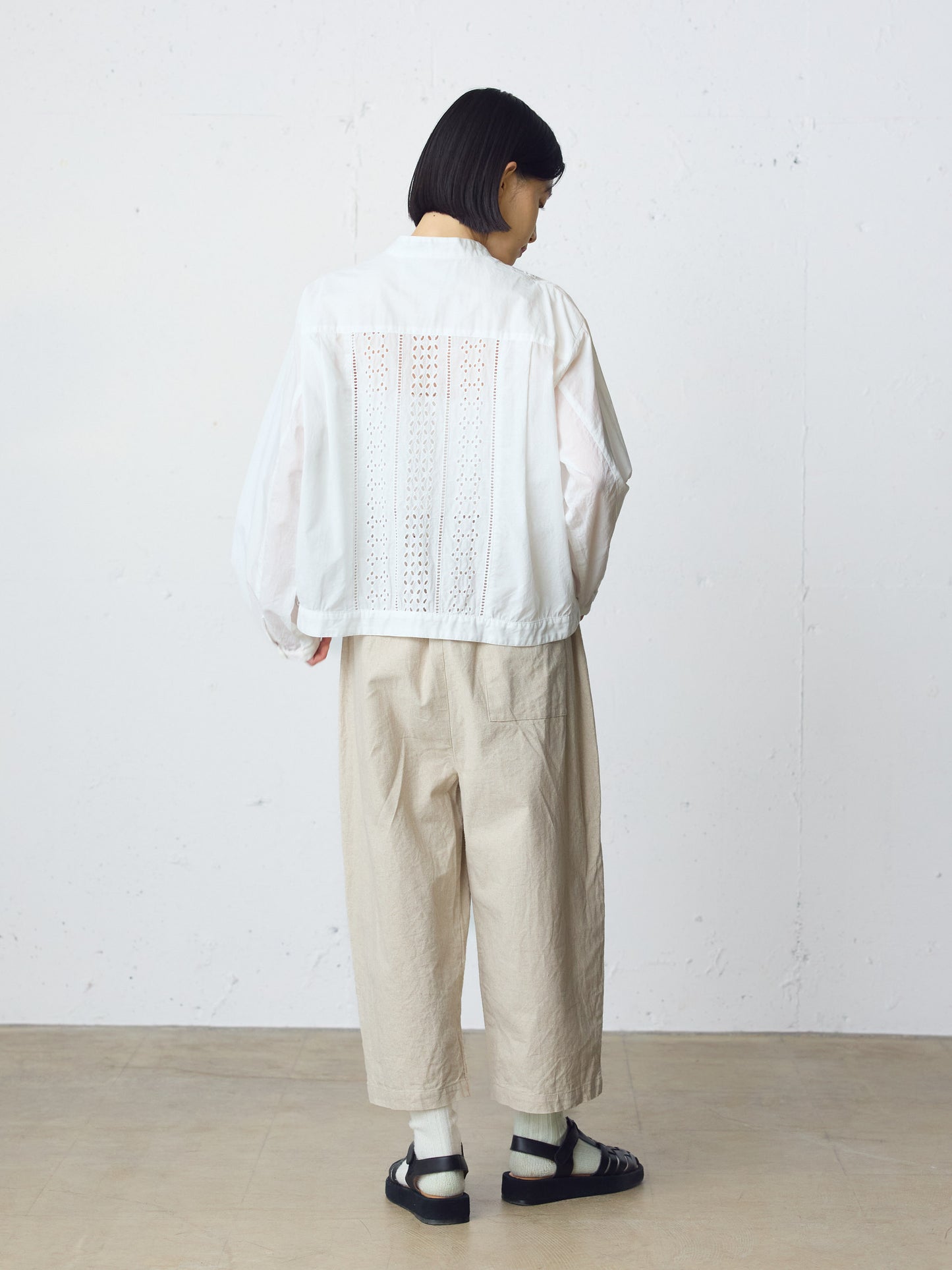 cotton linen wide easy pants