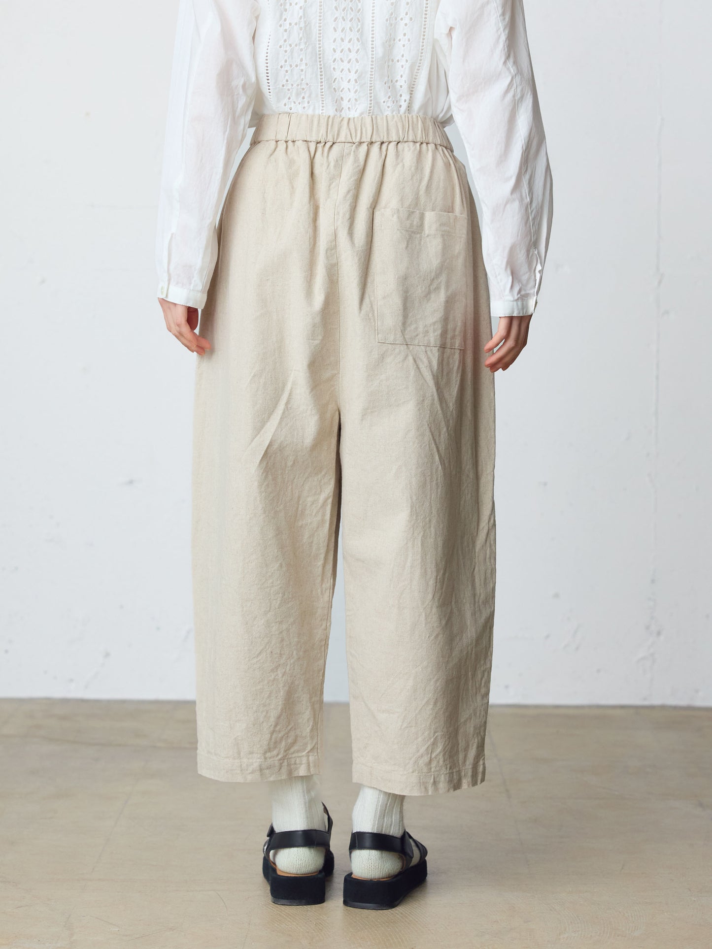 cotton linen wide easy pants
