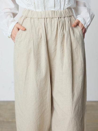 cotton linen wide easy pants