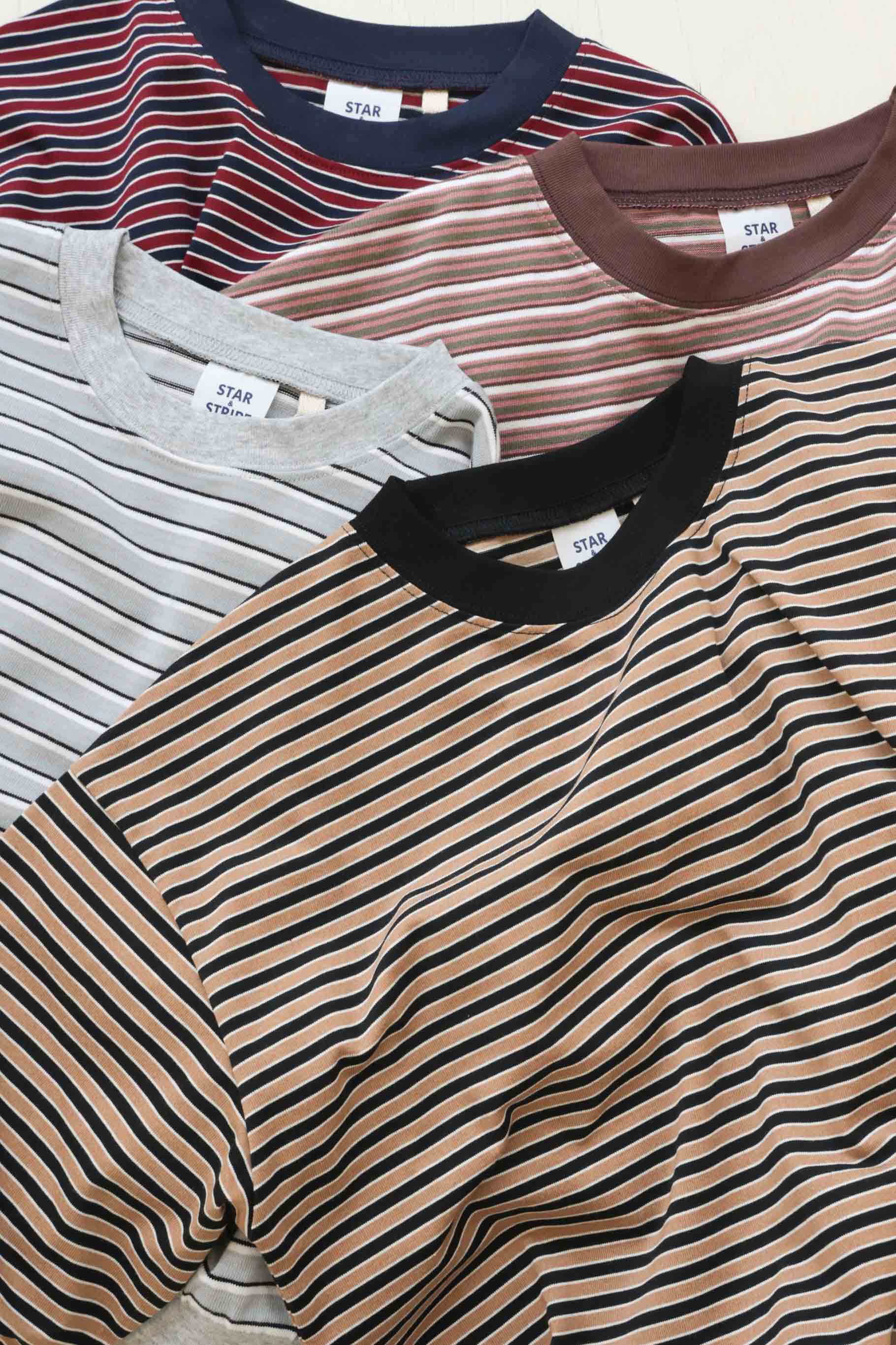 multi border T-shirt/STAR&STRIPE