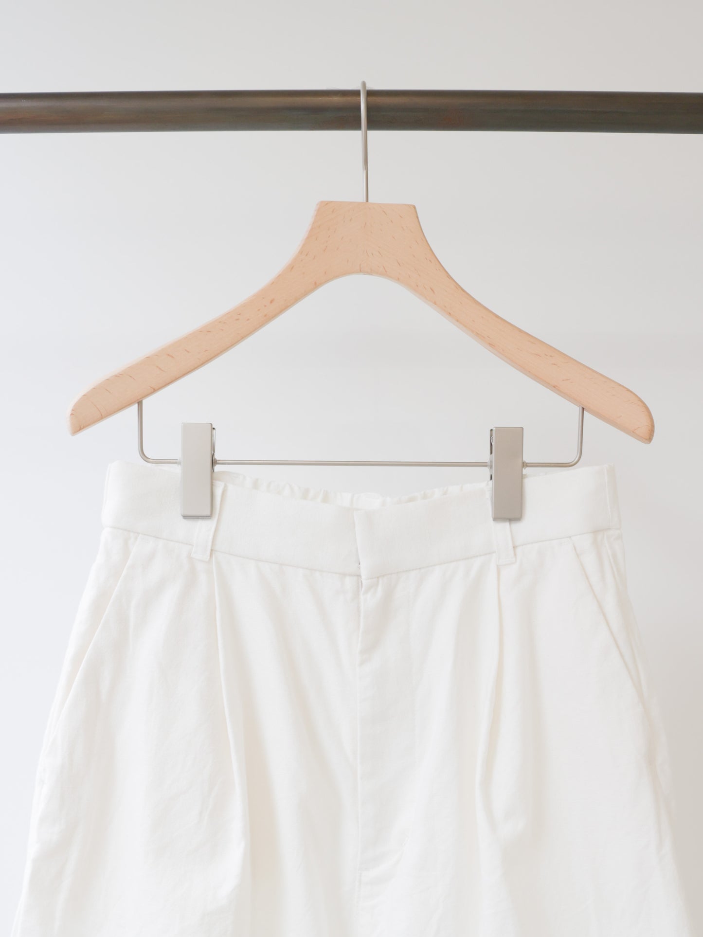 cotton linen tuck short pants