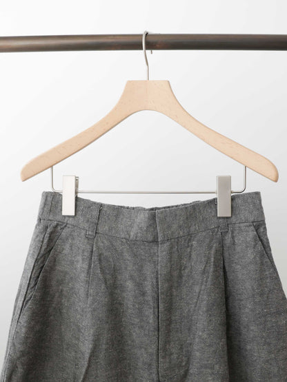 cotton linen tuck short pants