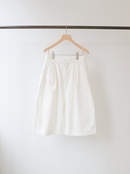 cotton linen tuck short pants