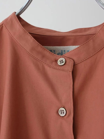 A line band collar shirt