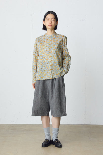 cotton linen tuck short pants