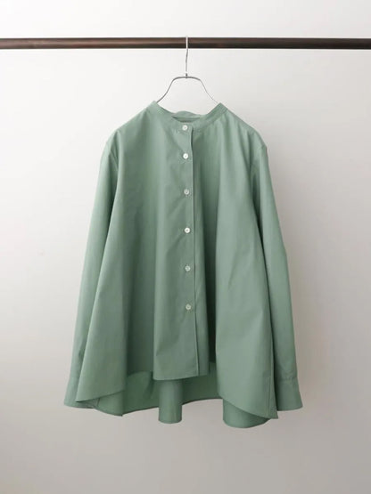 A line band collar shirt