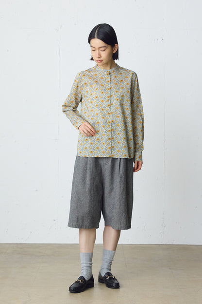 cotton linen tuck short pants