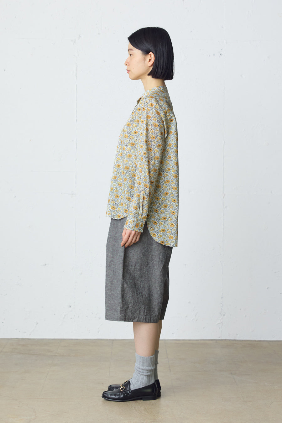 cotton linen tuck short pants