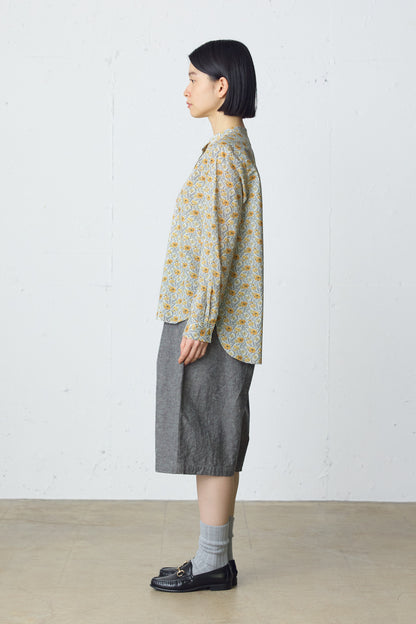 cotton linen tuck short pants