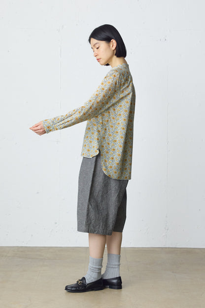 cotton linen tuck short pants