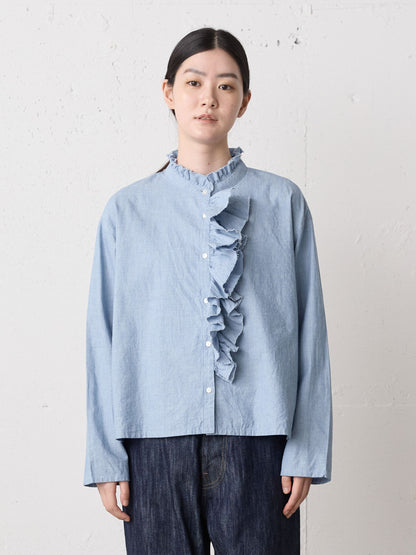 dungarees ruffle shirt