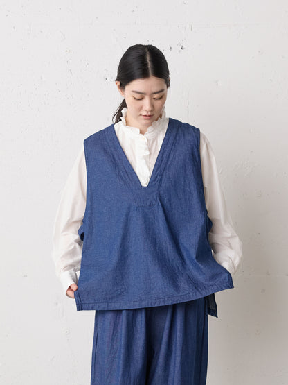 denim side strap vest
