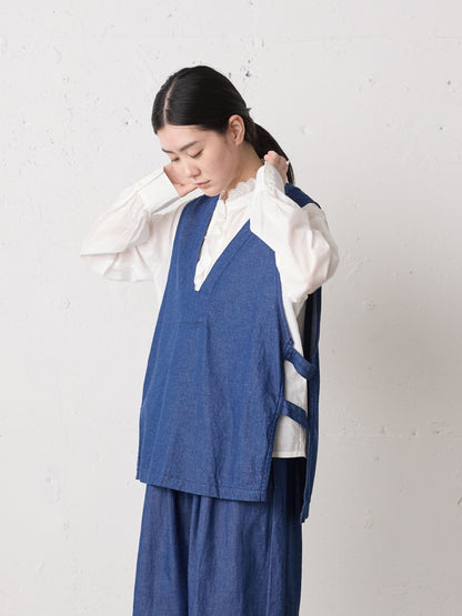 denim side strap vest