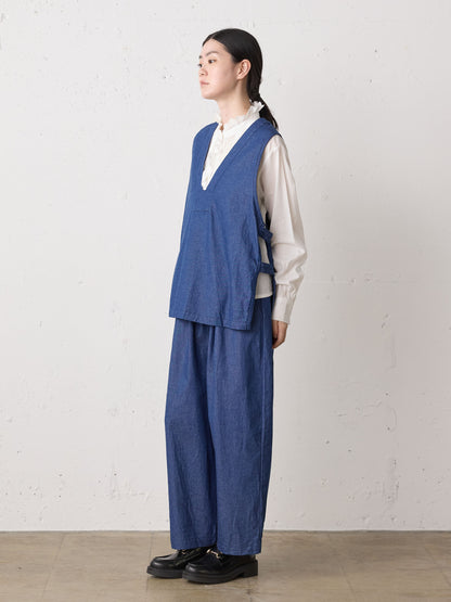 denim side strap vest