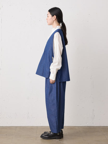 denim side strap vest