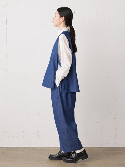 denim side strap vest