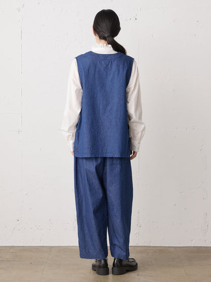 denim side strap vest