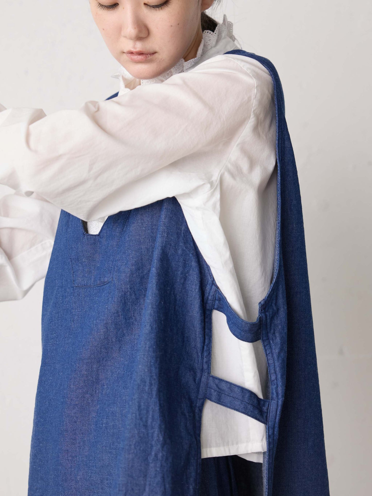 denim side strap vest