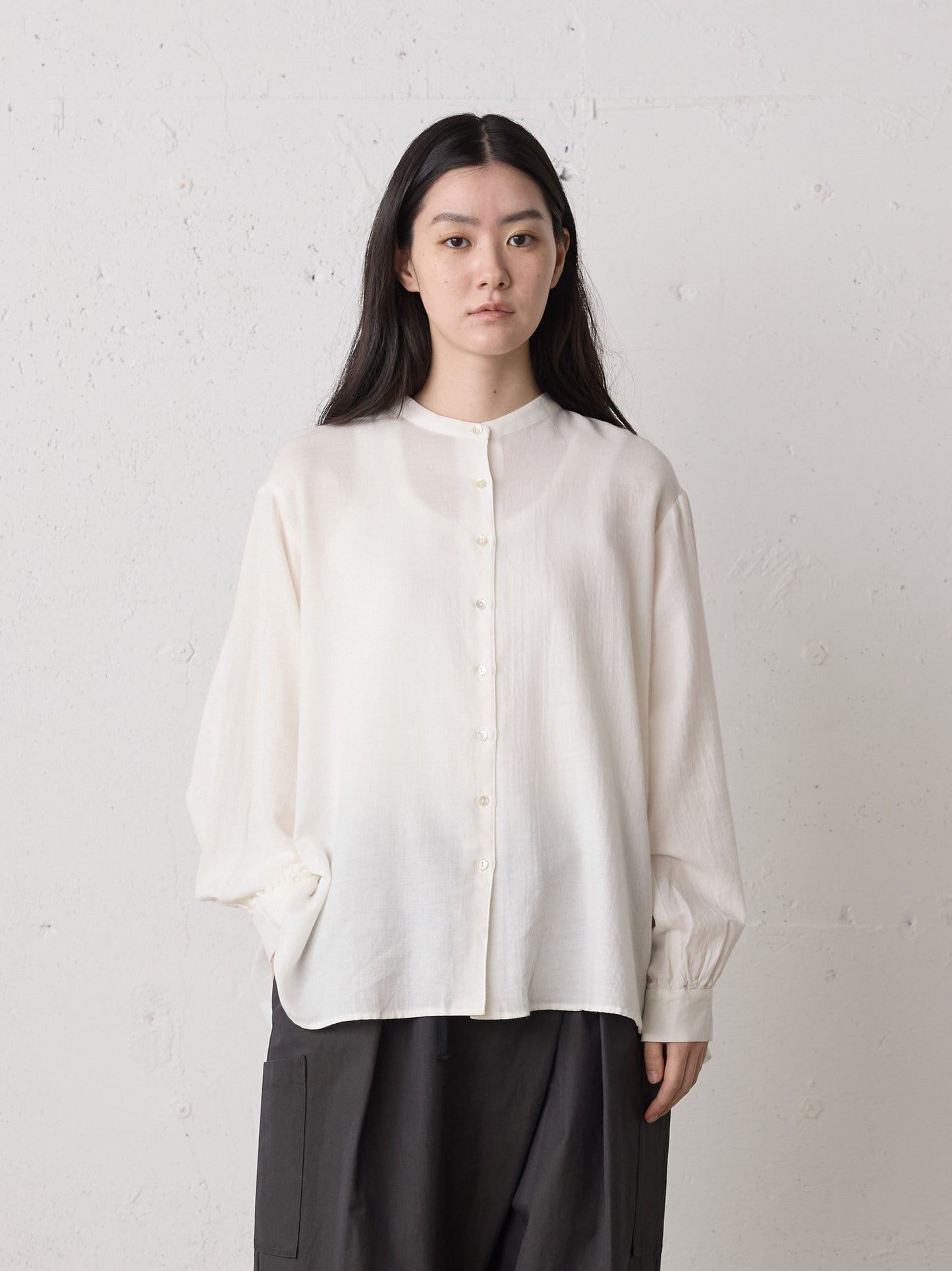 cotton wool back gather shirt