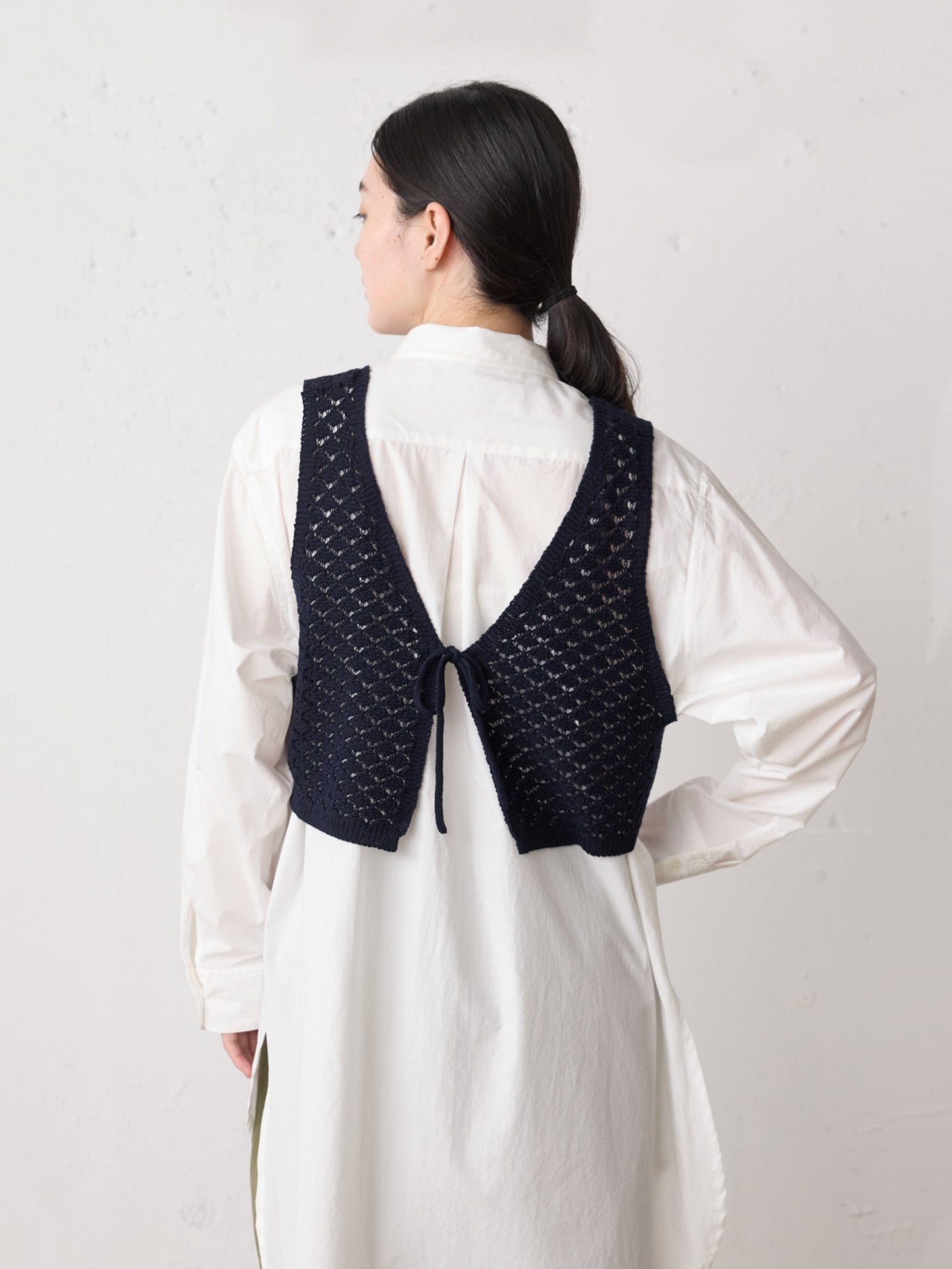 2way short knit vest