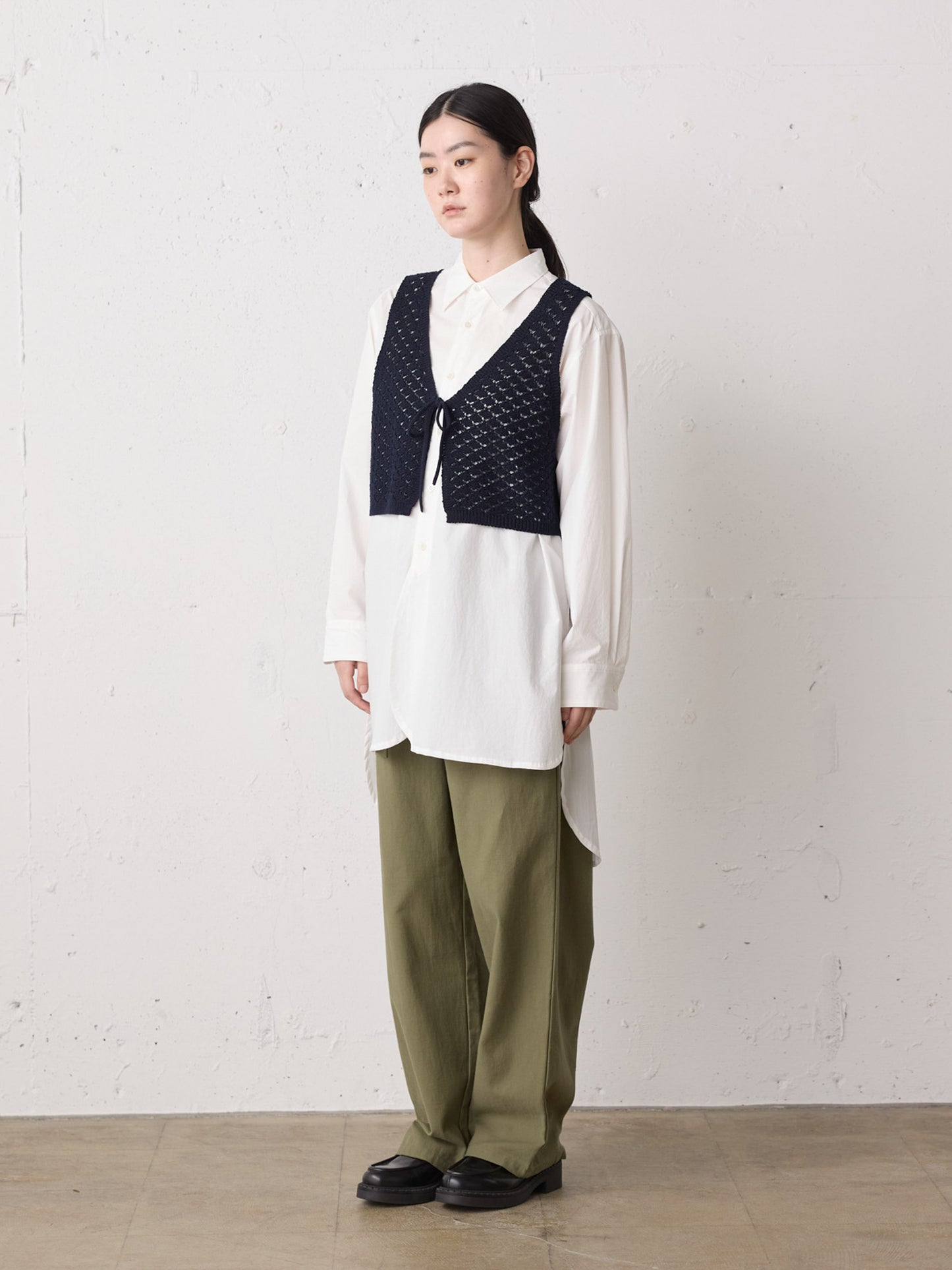2way short knit vest