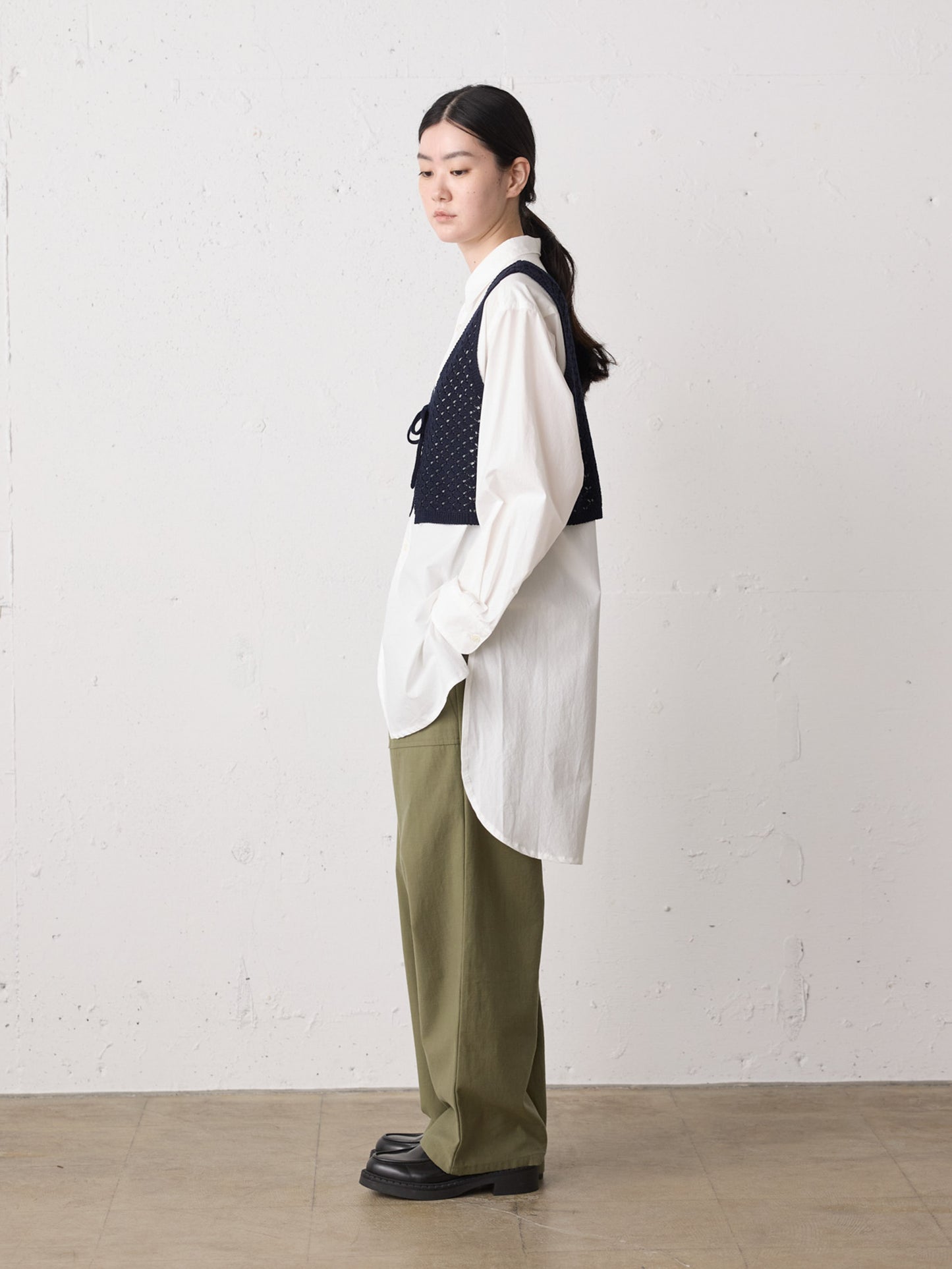 2way short knit vest