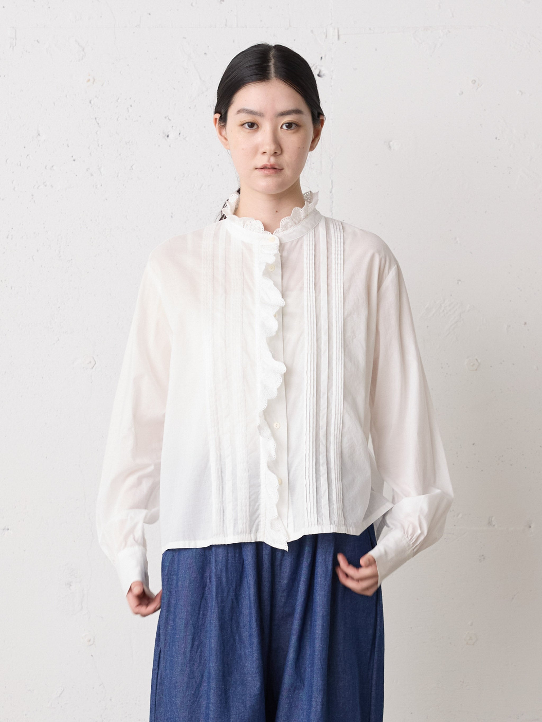 pin tuck lace shirt