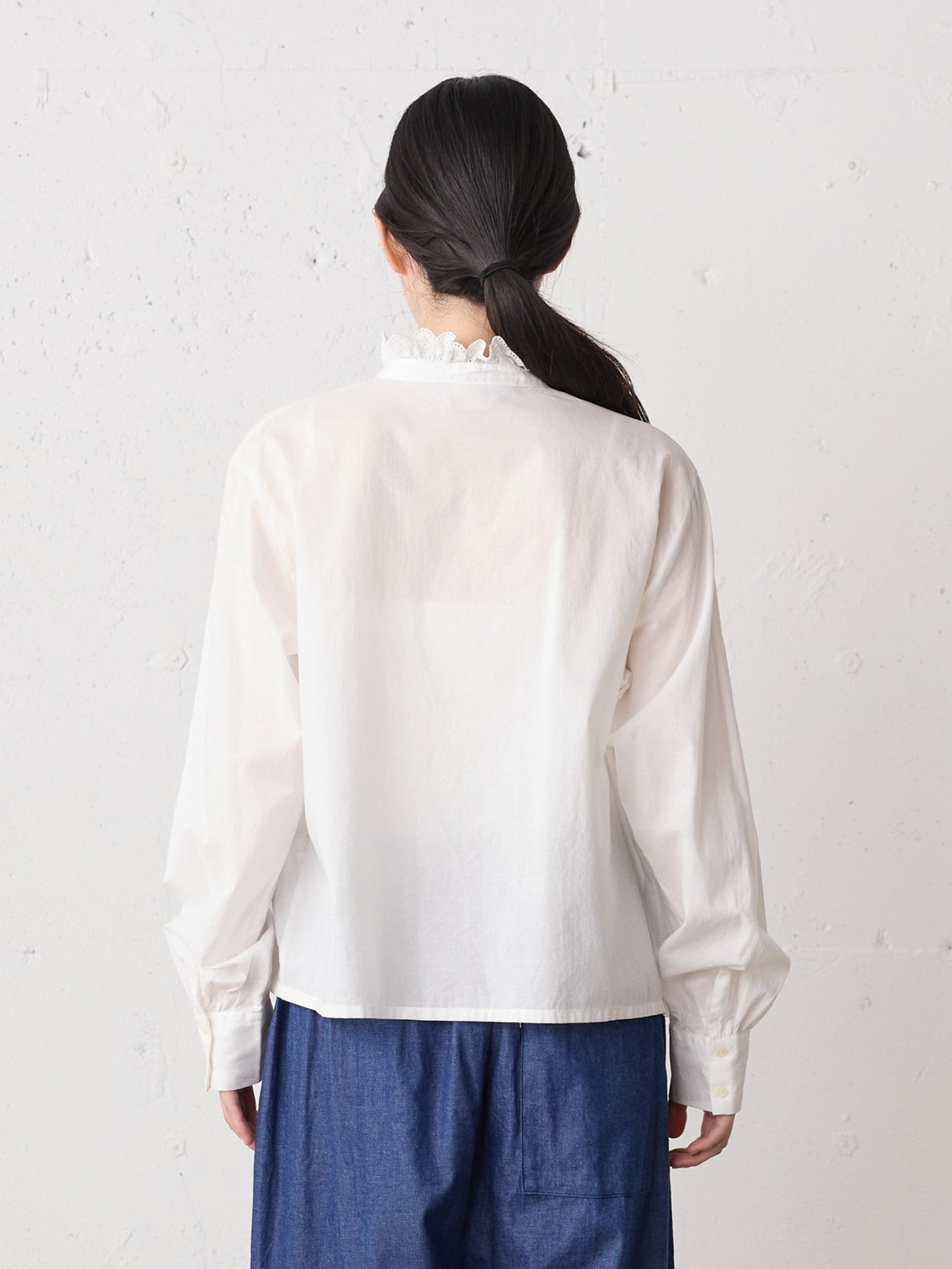 pin tuck lace shirt