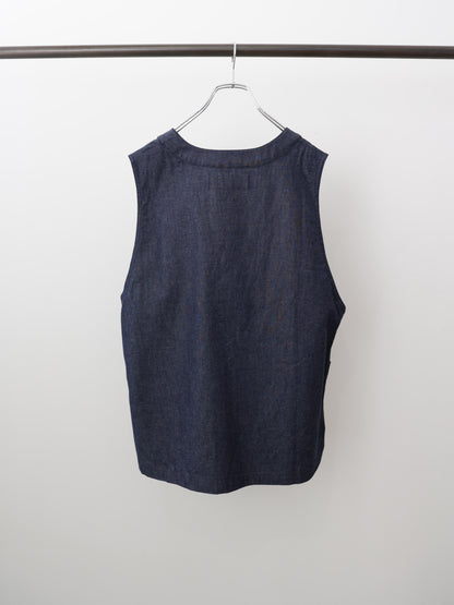denim side strap vest