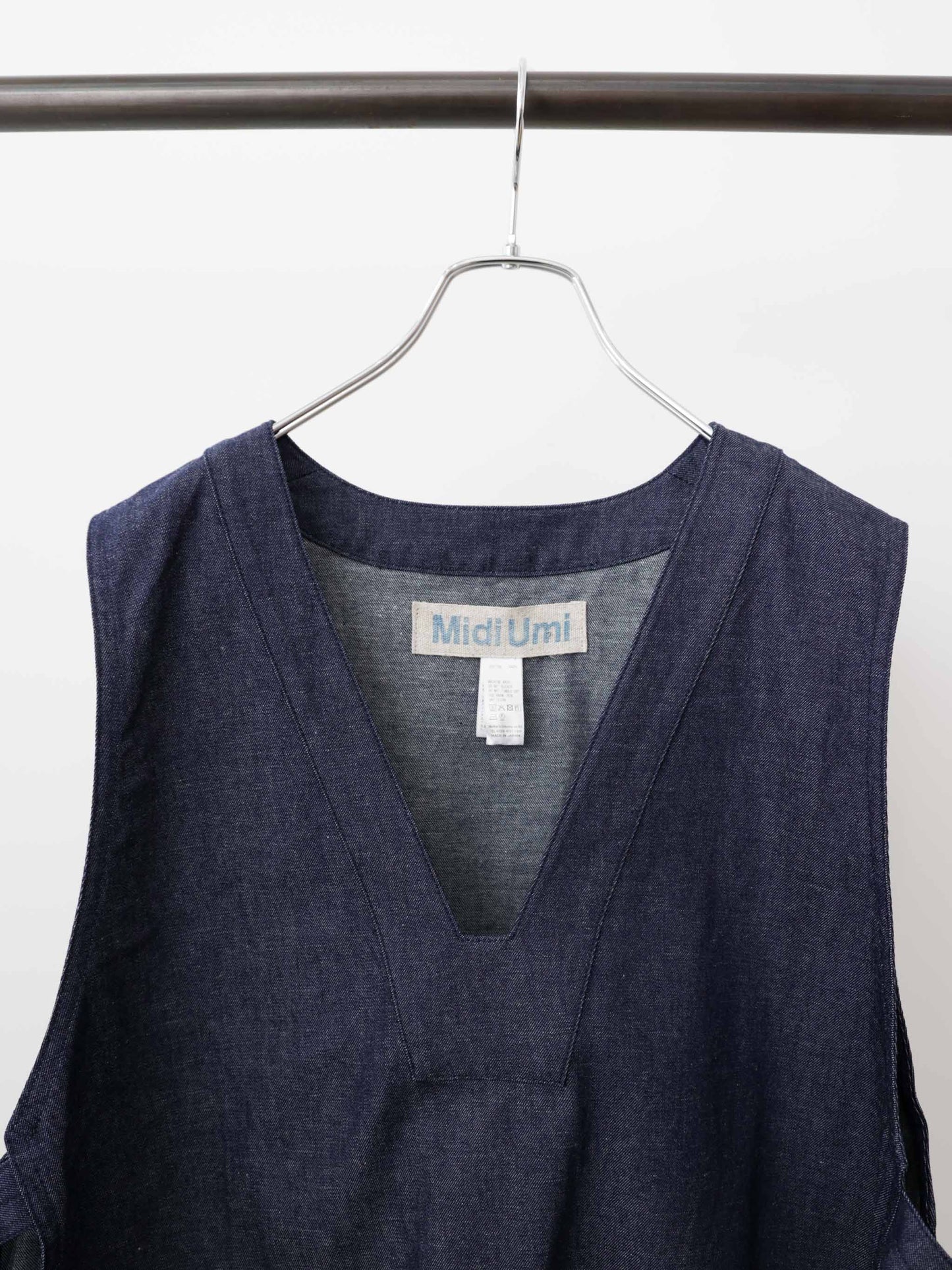 denim side strap vest