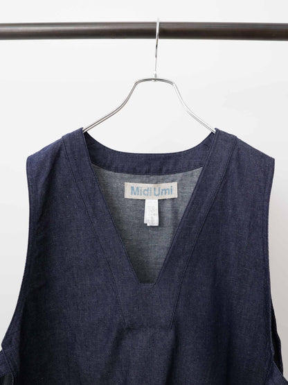 denim side strap vest
