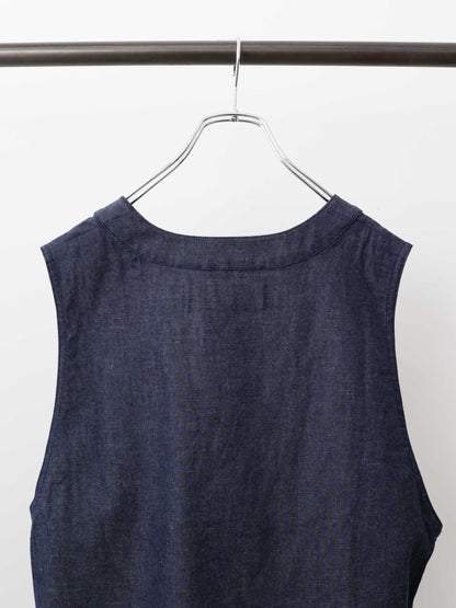 denim side strap vest