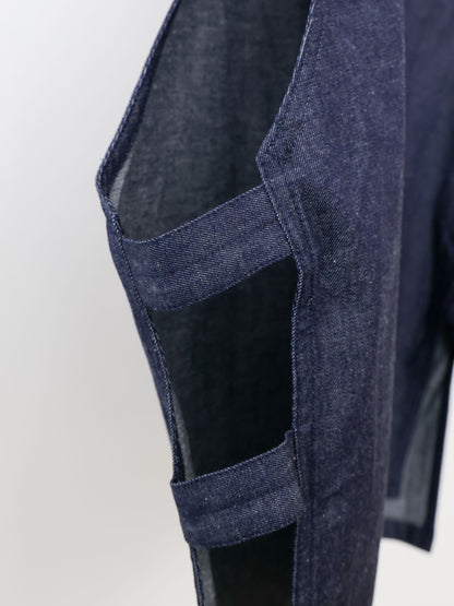 denim side strap vest