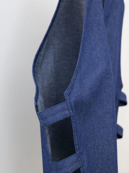 denim side strap vest