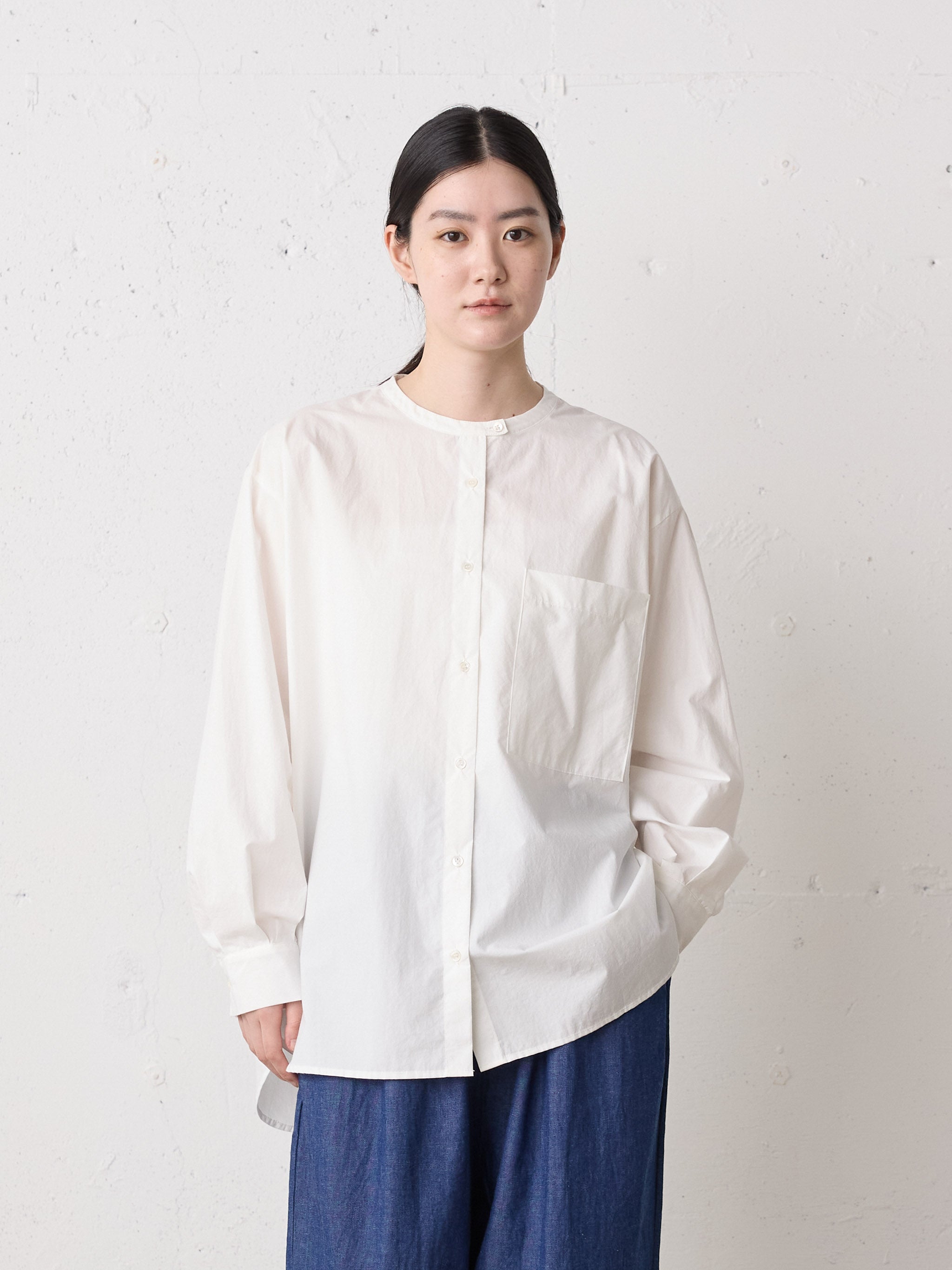 stand collar big shirt