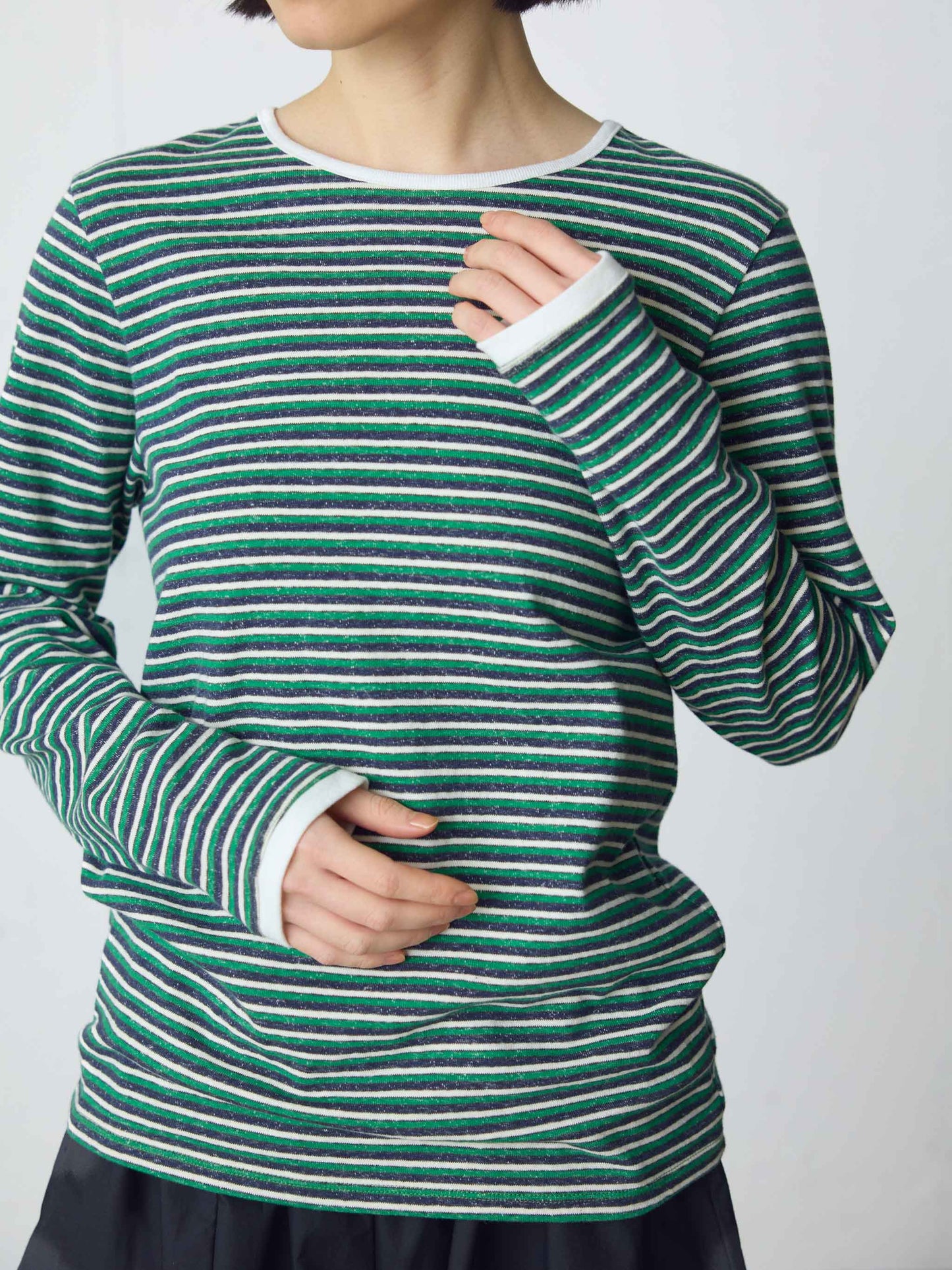 multi border pullover long sleeve