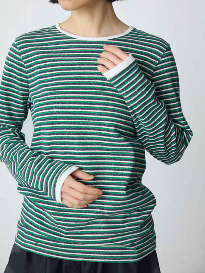 multi border pullover long sleeve