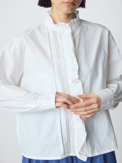 front frill lace shirt