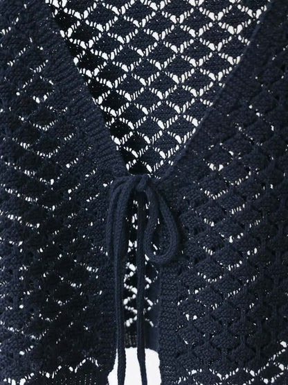 2way short knit vest