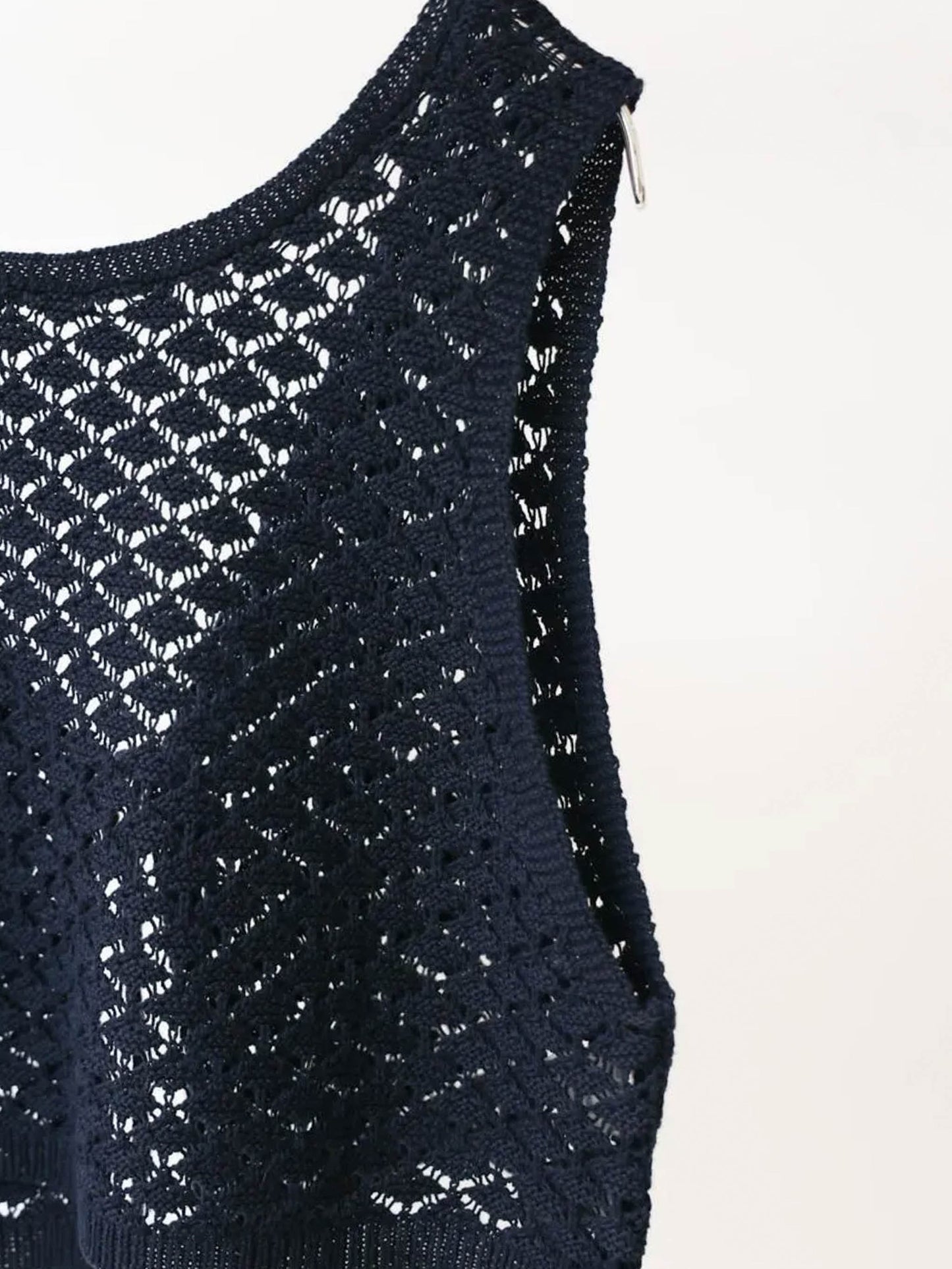 2way short knit vest