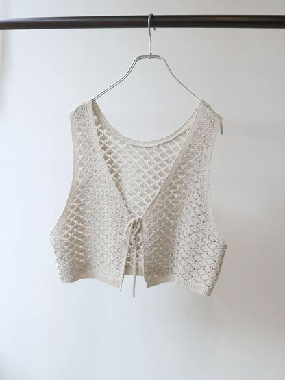 2way short knit vest