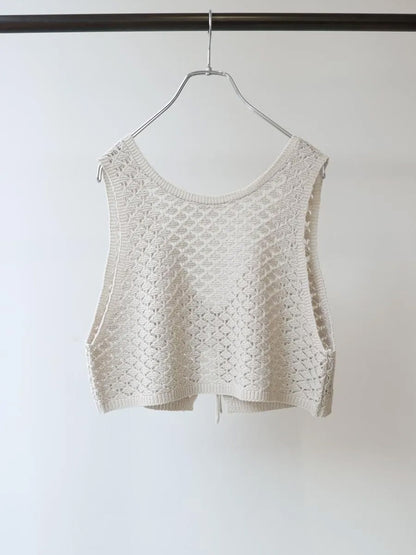2way short knit vest
