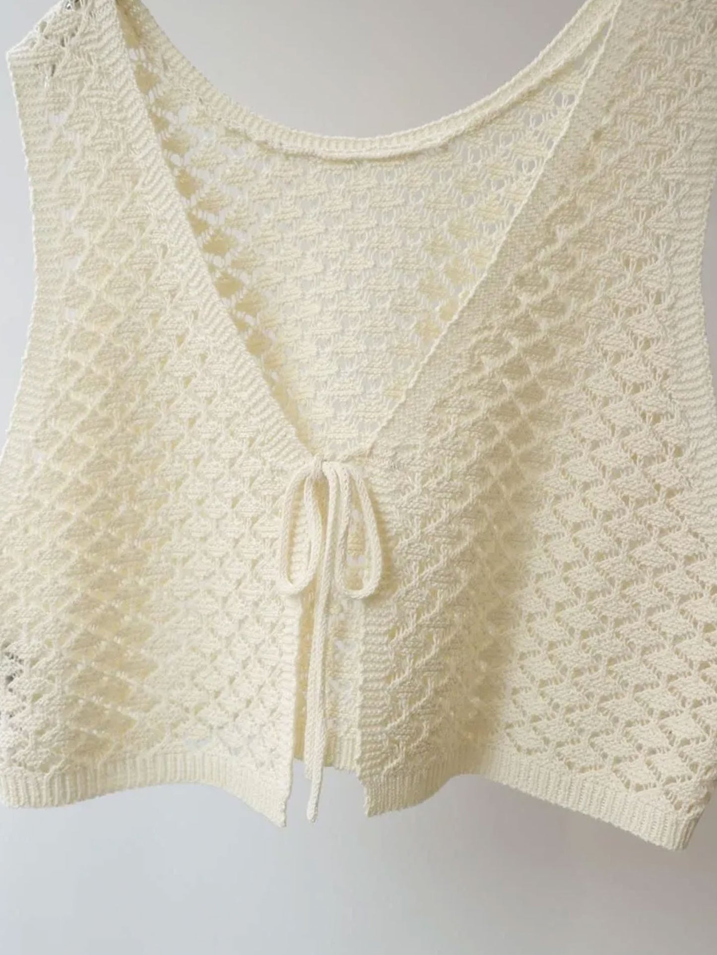 2way short knit vest