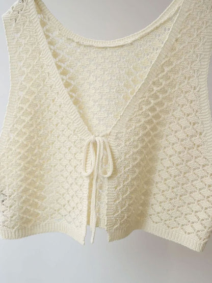 2way short knit vest