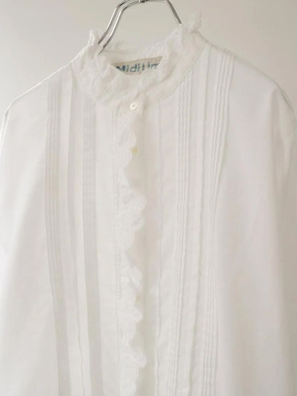 pin tuck lace shirt