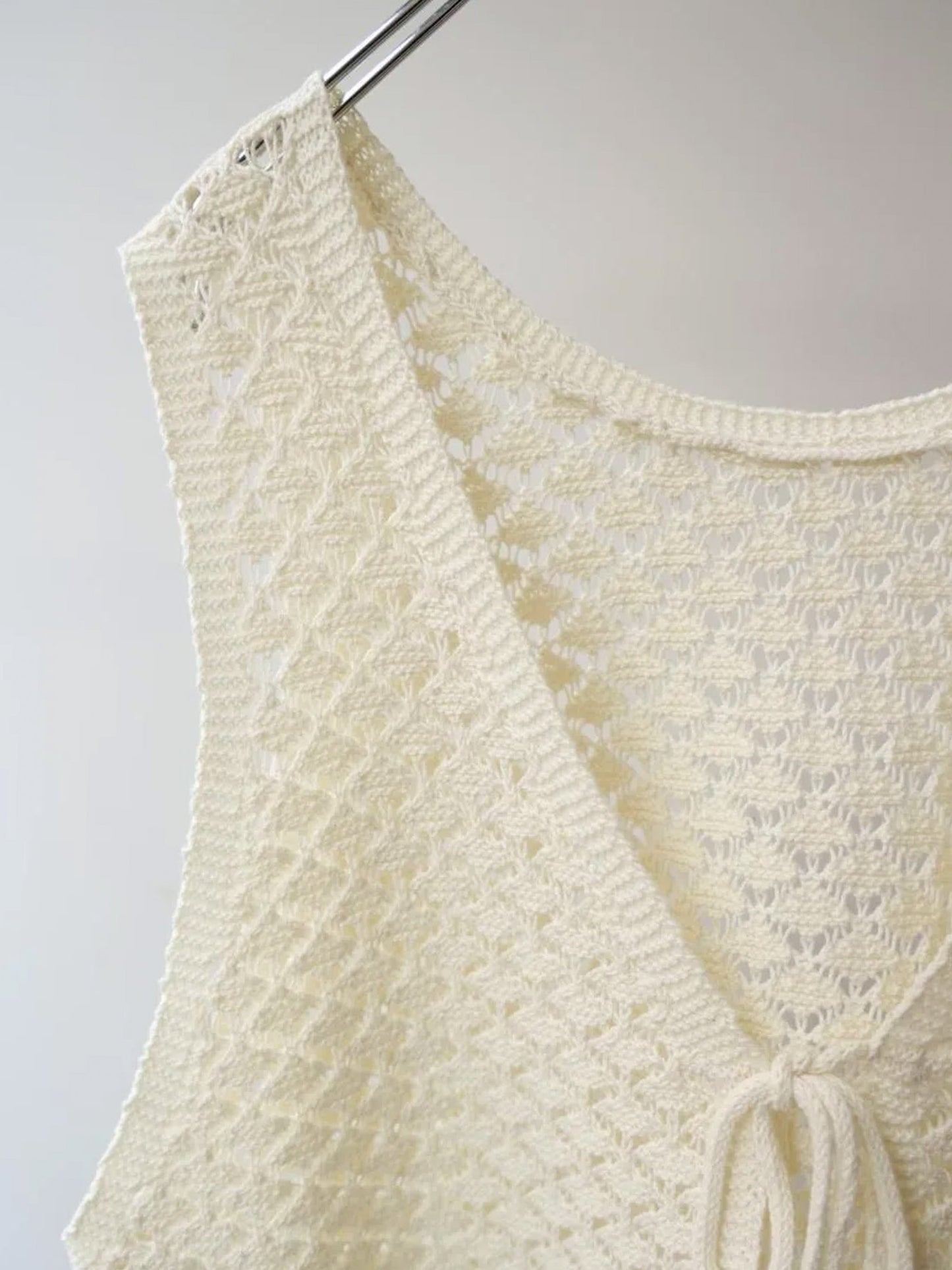 2way short knit vest