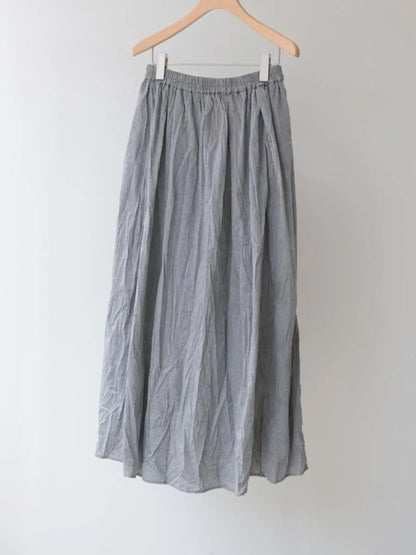 chambray gather skirt