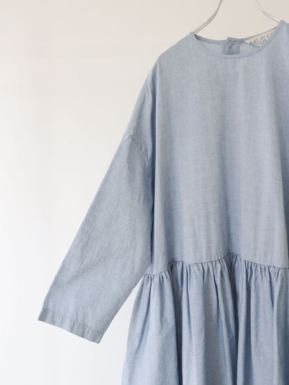 chambray gather onepiece